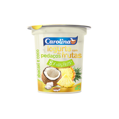 IOGURTE PEDACOS CAROLINA 500G ABACAXI E COCO