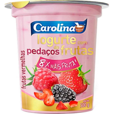 IOGURTE CAROLINA PEDAÇOS FRUTAS VERMELHAS 500G