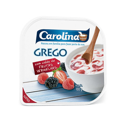 IOGURTE INTEGRAL GREGO COM CALDA DE FRUTAS VERMELHAS CAROLINA 100G