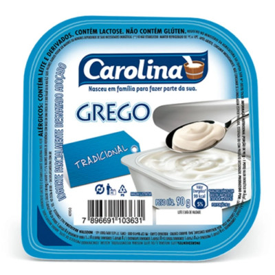 IOGURTE INTEGRAL GREGO TRADICIONAL CAROLINA 100G