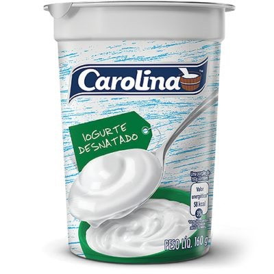 IOGURTE CAROLINA NATURAL DESNATADO 160G