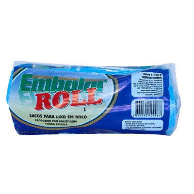 SACO LIXO EMBALAR ROLL AZUL 50LITRO COM40