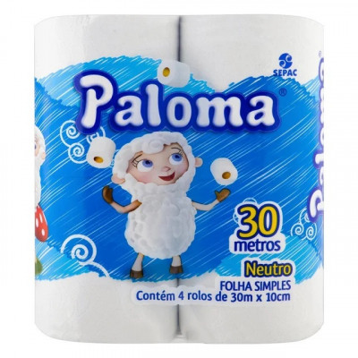 PAPEL HIGIENICO PALOMA NEUTRO FD COM 4 30M