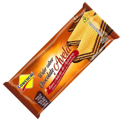 BISCOITO LOWCUCAR WAFER CHOCOM AVELA ZERO 115 GR