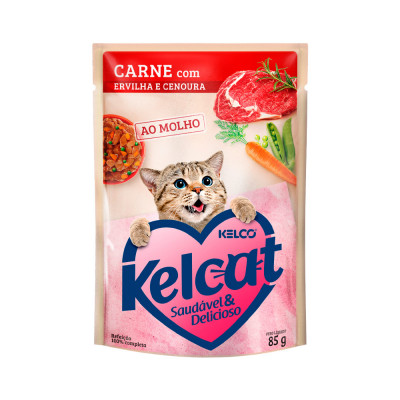 PETISCO KELCAT CARNE ERVILHA CENOURA SACHE 85G