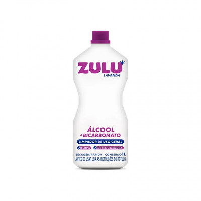 ALCOOL ZULU 1,0L MULTIUSO BICARBONATO LAVANDA