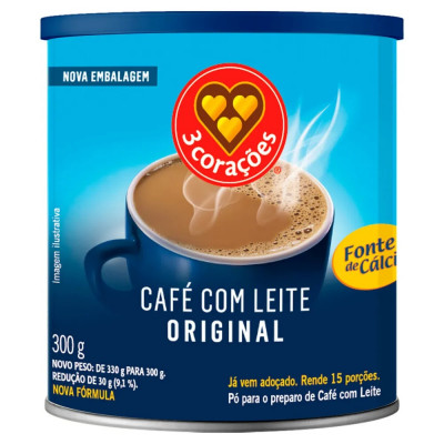 CAFE COM LEITE 3 CORACOES LATA 300G