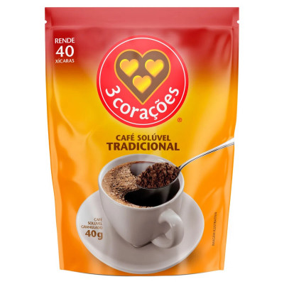 CAFE SOLUVEL 3 CORACOES TRADICIONAL 40G