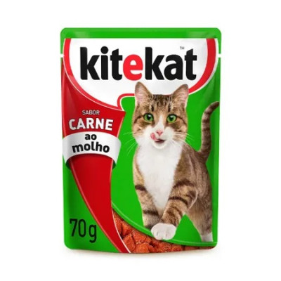 ALIMENTO ANIMAL KITEKAT ADULTOS MOLHO AO CARNE SACHE 70G