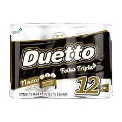 PAPEL HIGIENICO DUETTO NEUTRO FOLHA TRIPLA 20M C12