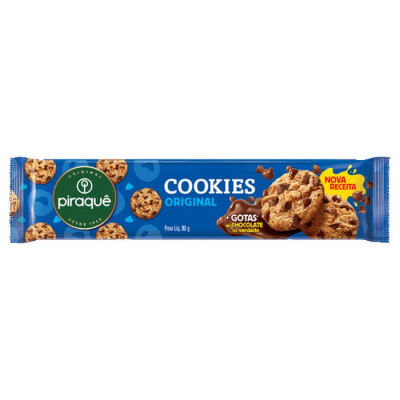 BISCOITO COOKIES PIRAQUE 80GR BAUNILHA