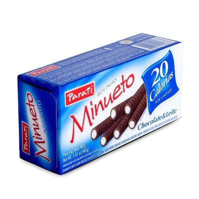 BISCOITO PARATI WAFFER ROLINHO CHOCOLATE LEITE 40G