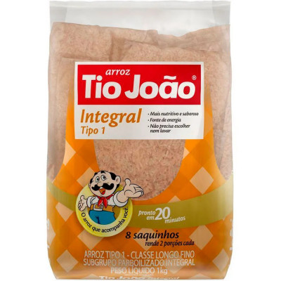 ARROZ TIO JOÃO INTEGRAL SAQUINHO 1 KG