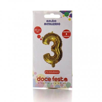 BALAO METALIZADO OURO NÂ°3