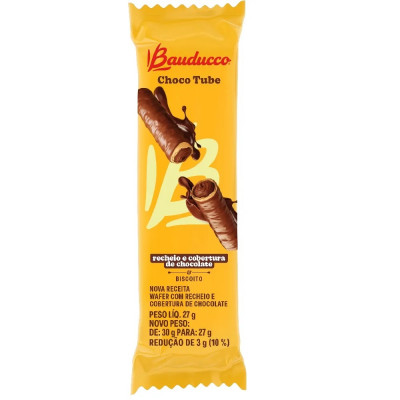 BISCOITO WAFER BAUDUCCO CHOCO TUBE 27G