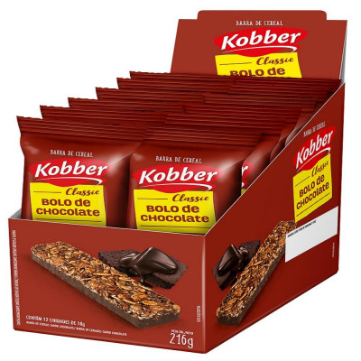 BARRA CEREAL KOBBER 18G BOLO CHOCOLATE