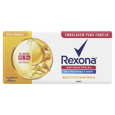 SABONETE REXONA MULTIVITAMINAS 84G COM 6