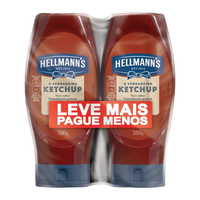 KETCHUP HELLMANNS 380G COM 2 LEVE+PAGUE -