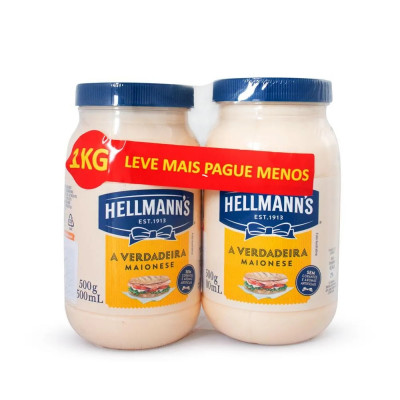 MAIONESE HELLMANNS 500G COM 2 LEVE+PAGUE -