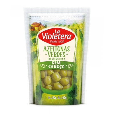 AZEITONA VERDE LA VIOLETERA 120GR SEM CAROÇO