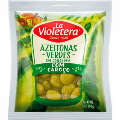 AZEITONA VERDE LA VIOLETERA COM CAROÇO 100G