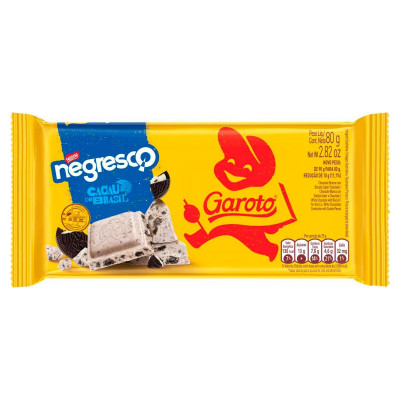 BARRA CHOCOLATE GAROTO 80G NEGRESCO