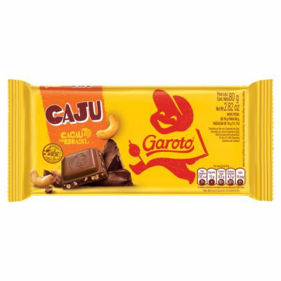 CHOCOLATE CASTANHA CAJU GAROTO 80GR