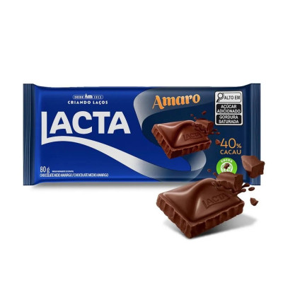 CHOCOLATE LACTA AMARO 80GR.