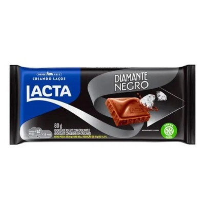 CHOCOLATE LACTA DIAMANTE NEGRO 80GR