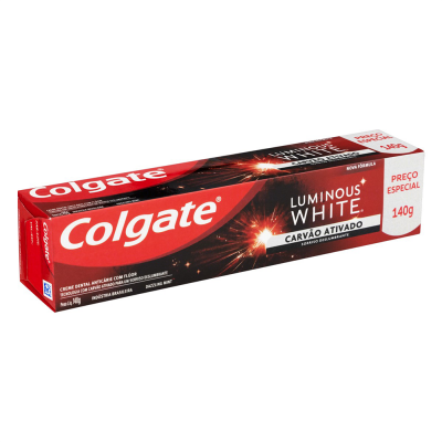 CREME DENTAL COLGATE LUMINOUS WHITE CARVAO 70G COM 3