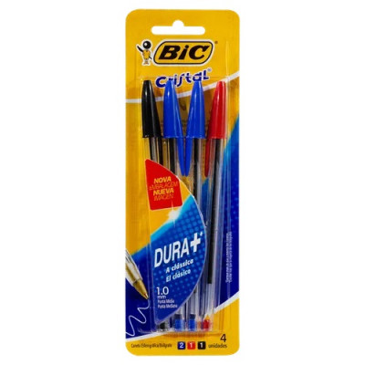 CANETA BIC CRISTAL S1 COM 4