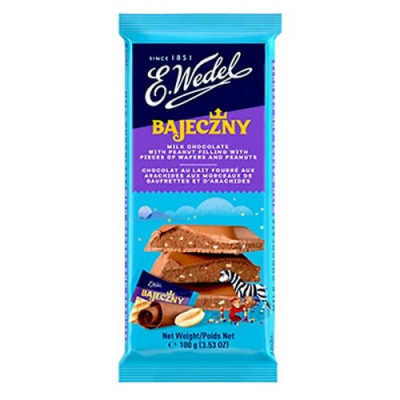 CHOCOLATE E WEDEL AO LEITE COM WAFER AMENDOIM100G