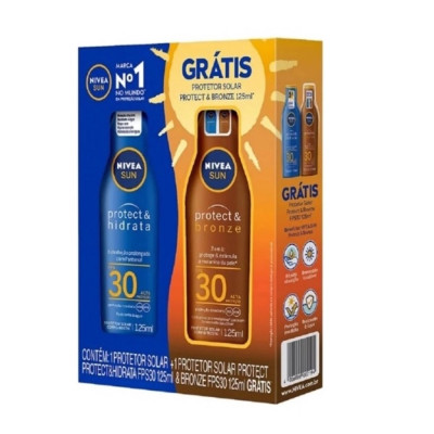 BLOQUEADOR NIVEA SUN KIT 1 25ML FPS30+BRONZEADOR F30