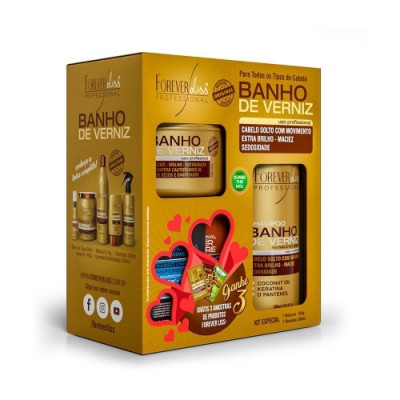 KIT SHAMPOO FOREVER LISS 300ML + MÁSCARA VERNIZ 250G