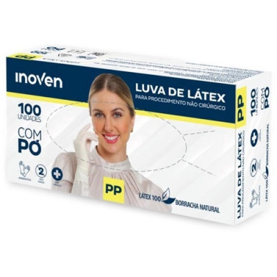 LUVA LATEX PP 100 UNDS INOVEN