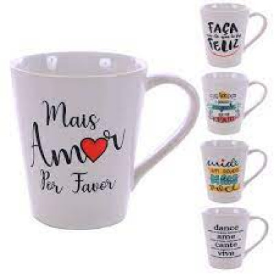 CANECA TULIPA DECORADA 250ML FRASES