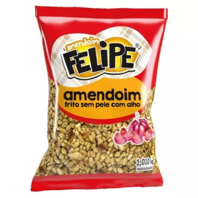 AMENDOIM DO FELIPE SEM PELE COM ALHO PACOTE 1,01KG