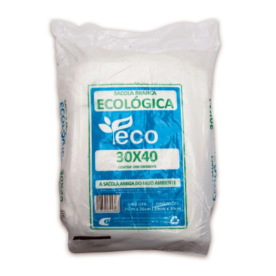 SACOLA PLASTICA 30X40 ECO CENTRAL FARDO 1000 BRANCA