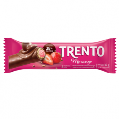 CHOCOLATE TRENTO 16X32G MORANGO PECCIN