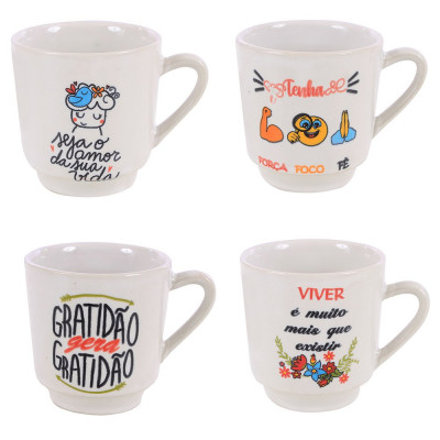 CANECA RETA 200ML - FRASES