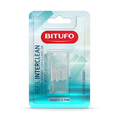 REFIL INTERDENTAL BITUFO INTERCLEAN CILINDRICA 3MM C/6 UNID