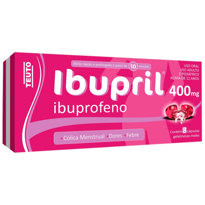 IBUPRIL CÁPSULA 400MG, CAIXA COM 8 CÁPSULAS