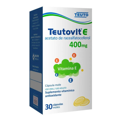 TEUTOVIT E ACETATO DE RECEALFATOCEFEROL 400MG 30 CÁPSULAS TEUTO