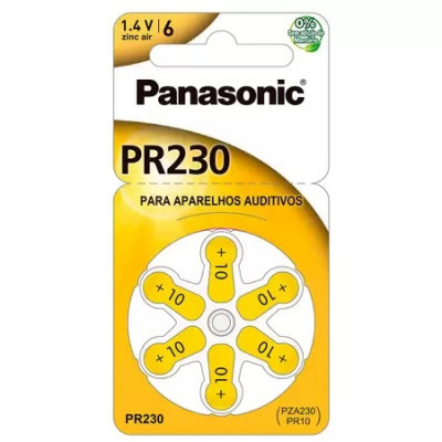 PILHA AUDITIVA PANASONIC PR 230 6 UN