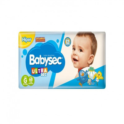 FRALDA BABYSEC GALINHA PINTADINHA G 68 UNIDADES