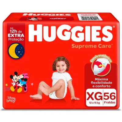 FRALDA HUGGIES SUPREME CARE HIPER XG 56 UNIDADES