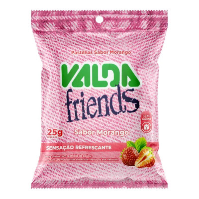 PASTILHA VALDA 25G S ACUCAR FRIENDS MORANGO