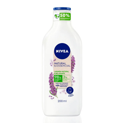 LOCÃO NIVEA 200ML NATURAL ESSENCIA LAVANDA