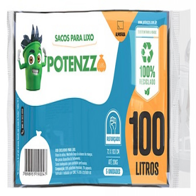 SACO LIXO UNI LAR ALMOFADA 100L C/5 UN