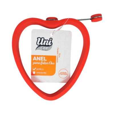 ANEL UNI LAR VERMELHO PARA FRITAR OVO SILICONE UN